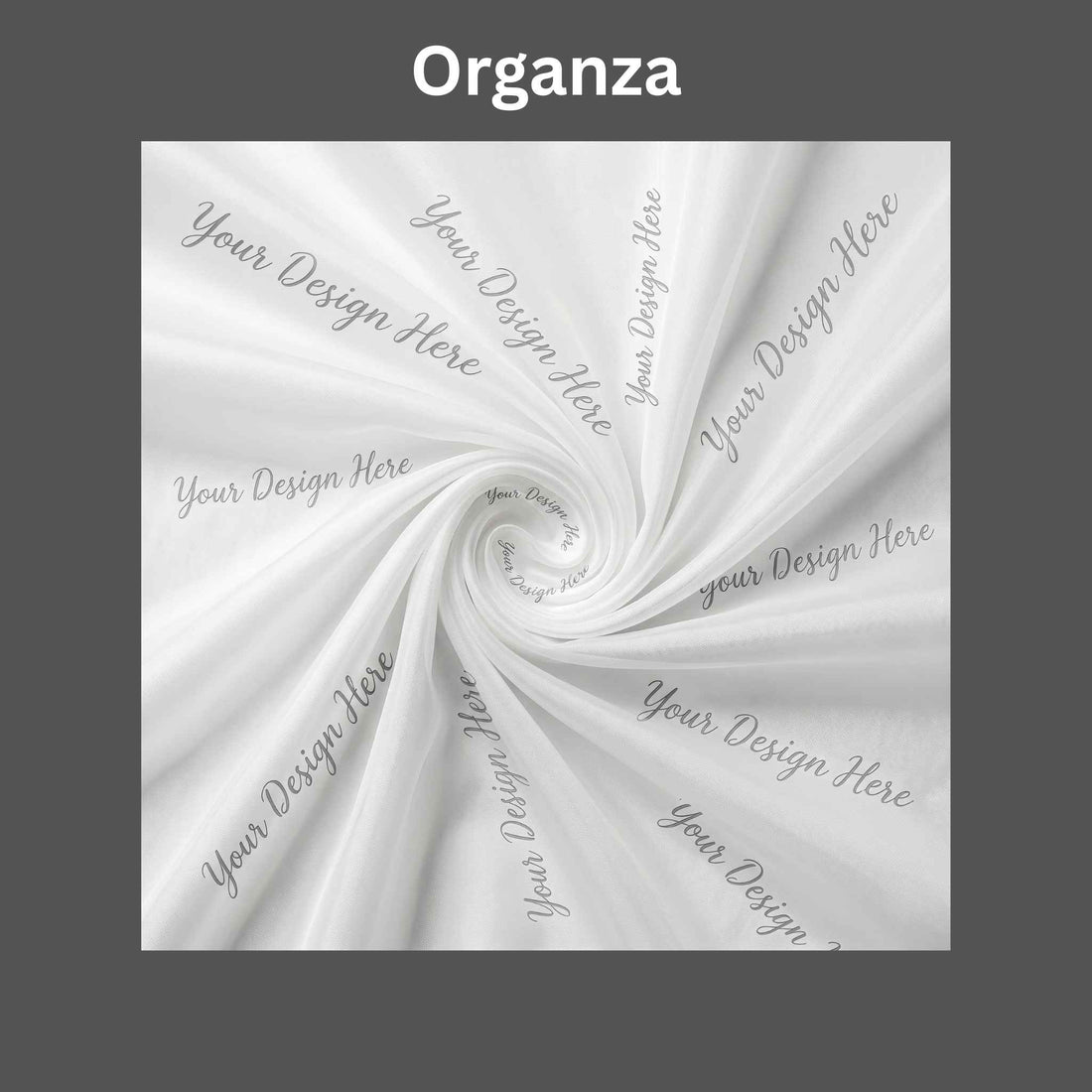 Delicate Crystal Organza fabric with high-resolution custom printing.
