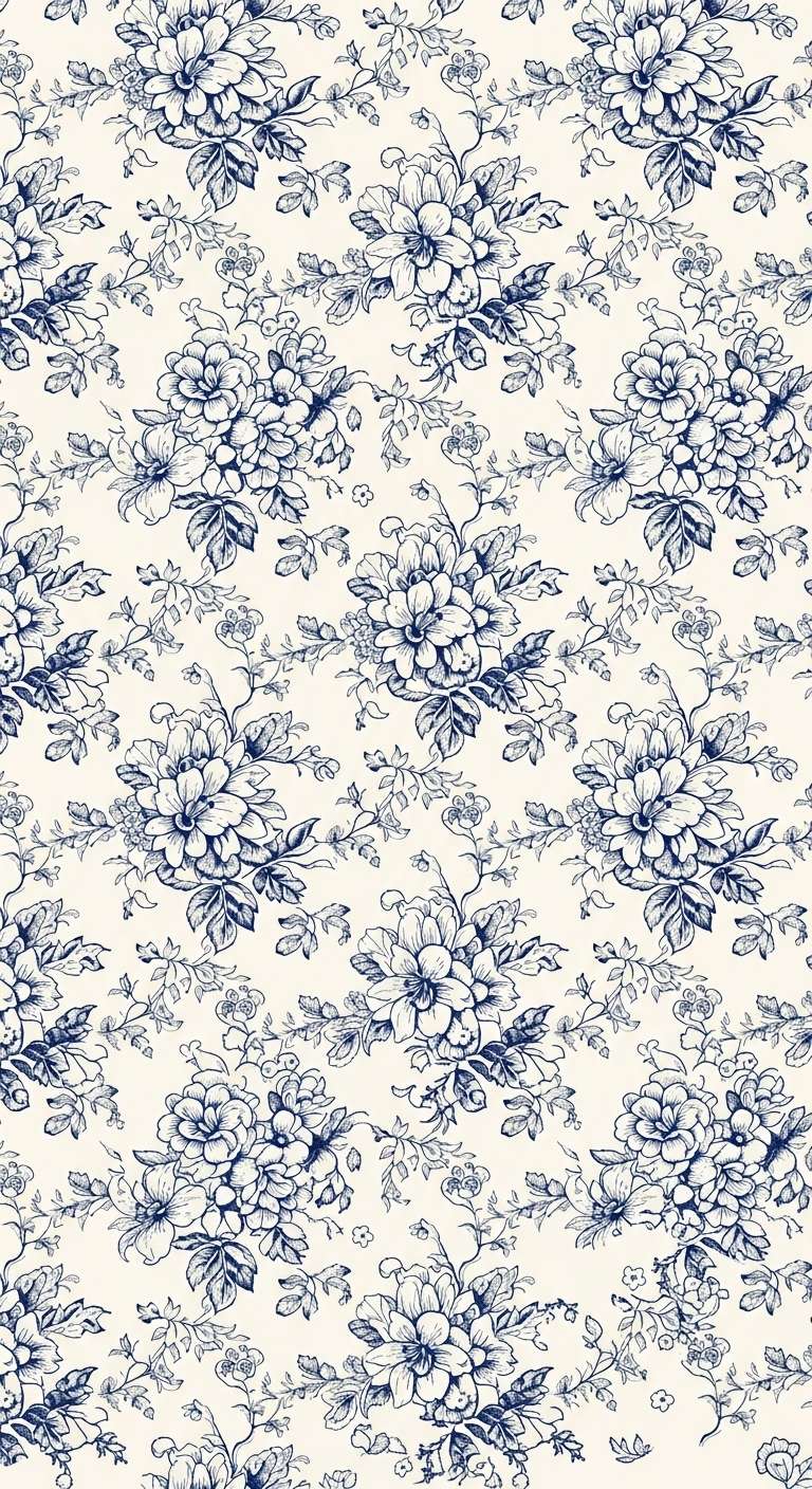 French Toile Blue