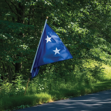 Custom outdoor flag with high-resolution fabric printing for weather resistance.