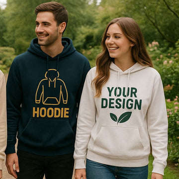 Custom printed hoodie with high-resolution fabric printing details.
